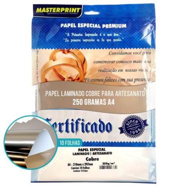Imagem de Papel Laminado A4 250g para Artesanato Enfeites Lembrancinhas Decoraçõ