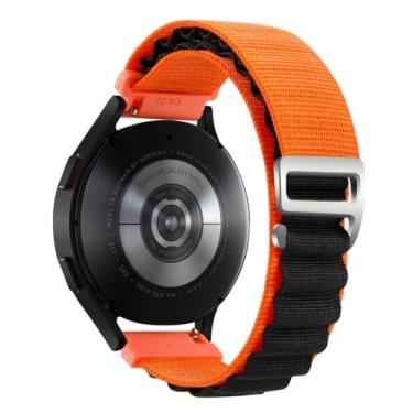 Imagem de IRFKR Pulseira de 20 mm e 22 mm para Samsung Galaxy Watch 6/4/5/Pro/classic/active 2/Gear S3 Alpine Loop Correa para HUAWEI GT 2 4 3 Pro (laranja preto, 20 mm)