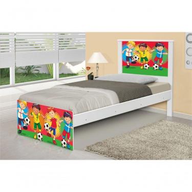 Imagem de Cama Solteiro Adesivada Futebol Meninos
