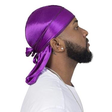 Imagem de Chapéu masculino ondulado com cauda elástica longa macio respirável ondulado perfeito para ondas, Roxa, Tamanho �nica