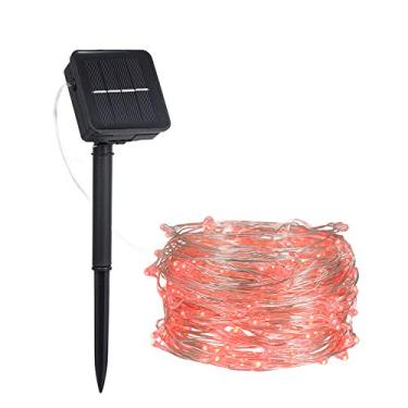 Imagem de Luz de Fada Solar 9W com Fio Cobre 150 LEDs 8 Modos Iluminação Flexível Torcível e Dobrável IP65 Resistente à Água Bateria Recarregável Integrada 1000