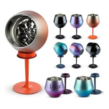 Imagem de Taça Térmica 2 em 1 para Gin e Coquetéis | Copo Duplo Removível com Tampa e Canudo, Mantém Bebida Gelada por Horas(Aleatório Sem tampa)