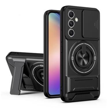 Imagem de SORAKA Capa para Samsung Galaxy A54 5G com suporte,proteção de lente com janela e capa dupla de PC e TPU compatível com suporte magnético para carro