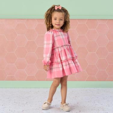 Imagem de Vestido Infantil Manga Longa Rosa Coffee Break Mon Sucré-Feminino