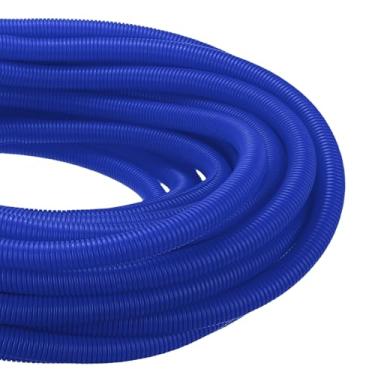 Imagem de DMiotech Tubo dividido de tear de 30,5 m de 2,5 cm, protetores de cabo de conduíte flexível para animais de estimação para escritório, casa, jardim, azul