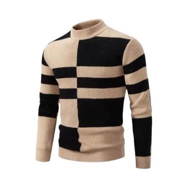 Imagem de Suéter Masculino De Tricô Quente Com Gola Redonda Casual Para Outono I