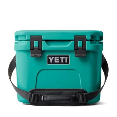 Imagem de YETI Roadie 15 Cooler rígido com alça de ombro dupla, azul aquífero