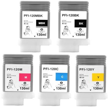 Imagem de T2TONER Pacote de tanque de tinta PFI-120 PFI-120MBK PFI-120BK PFI-120C PFI-120M PFI-120Y substituição para cartuchos de tinta CAN PFI-120 PFI120 para TM-200 TM-205 TM-300 TM-305 Tinta de impressora