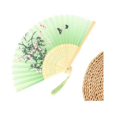 Imagem de Leque De Dança Elegante Com Cabo De Madeira E Franjas Para Mulheres, E