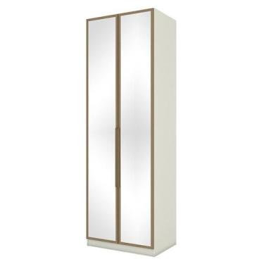 Imagem de Guarda Roupa Modulado Seletto 2 Portas Areia/Jequitibá com Espelho - M