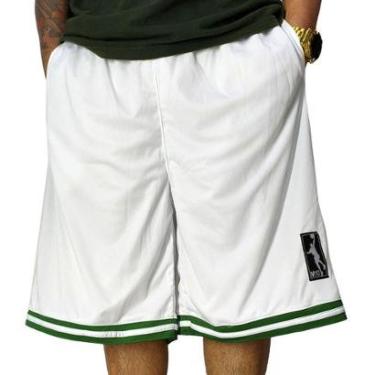 Imagem de Bermuda Basquete Plus Size M10 Fire T Branco Verde-Masculino