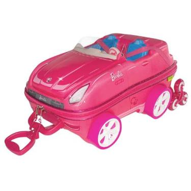 Imagem de Mala Mochila Infantil Menina Carrinho Eva 3 Rodinhas Barbie, Pink