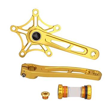 Imagem de SIWOTED Road Bike 130BCD Pedaleira Dobrável Liga de Alumínio Conjunto de Braço de Manivela Oco (Ouro)