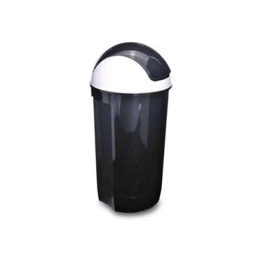 Imagem de Lixeira Plastica Com Tampa Vai E Vem Basculante 32 Litros - Usual Util