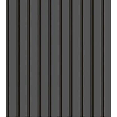 Imagem de Papel de Parede 10 Metros Adesivo Madeira Ripado Cinza Chumbo para Qua