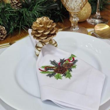 Imagem de Porta Guardanapo Natal Pinha Dourada
