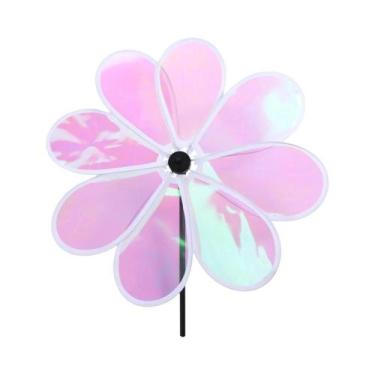 Imagem de Catavento Colorido De Oito Pás Repelente De Pássaros, Brinquedo Reflet