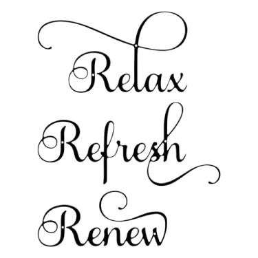 Imagem de ESTART 3 peças Relax Refresh Renew Sinais de Banheiro Decoração de Casa de Banho Placa de Arte de Parede Preto Metal Relaxar Renovar Renovar Decoração de Parede para Casa Sala de Estar Qualquer Quarto