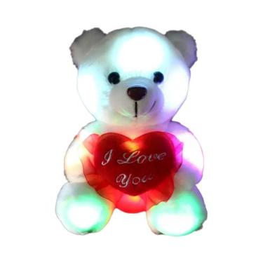 Imagem de Urso De Pelúcia Luminoso De 22cm Com Luz Noturna LED, Brinquedo Sensor