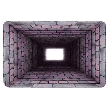 Imagem de Tapete com furo 3D | 80 x 40 cm, decoração divertida antiderrapante, tapete no chão, para das bruxas, das bruxas, de Ação de Graças, casa, feriado, festa de Ano Novo, entrada, sala de