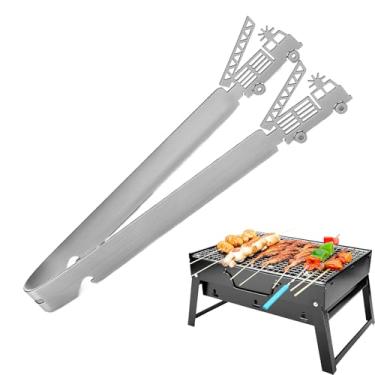 Imagem de Pinças para cozinhar – Acessórios de cozinha com design de caminhões de bombeiros de 28 cm | Pinças de churrasco interessantes – para pai, avô, casa, interior, exterior, churrasco, cozinha
