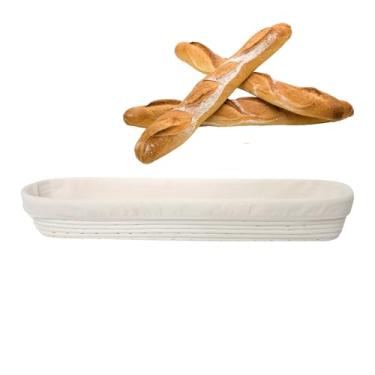 Imagem de Cesta à prova de pão – Utensílios de cozinha de natural | Cesta para assar massa com forro – para entusiastas de culinária, iniciantes, estudantes de culinária, preparação de cozinha em casa, fim