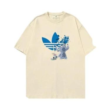 Imagem de Camiseta Unissex De Manga Curta Disney Stitch Tamanho Grande Algodão S