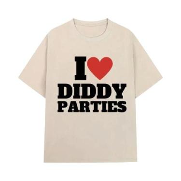 Imagem de Camiseta Masculina E Feminina Oversized Com Estampa Engraçada, I Love 