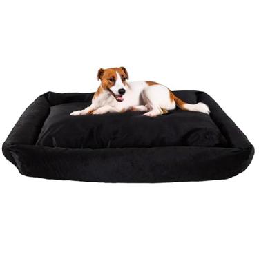Imagem de Cama Pet Impermeável Extra Grande 100x70cm para Cachorro e Gato | Caminha Lavável com Zíper, Anti-Frio e Laterais Altas(PRETO LISO,MEDIA 70X50)