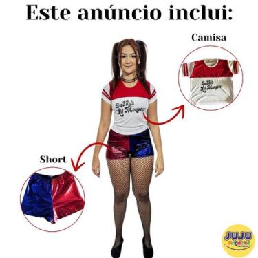 Imagem de Fantasia Arlequina Completa Harley Quinn Halloween Esquadrão Suicida I