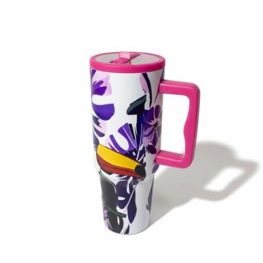 Imagem de Copo Térmico Estampado 1200ml com Alça  MS-959 - Sem marca, Rosa Pink 