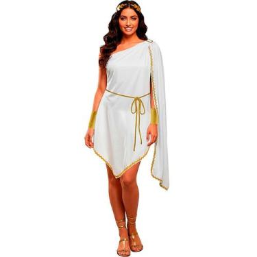Imagem de Fantasia Deusa Grega Feminina Adulta Vestido Atena Completa - Fantasia