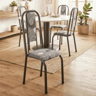 Imagem de Conjunto Kit 4 Cadeiras Cozinha Jantar Estampado material sintético - 