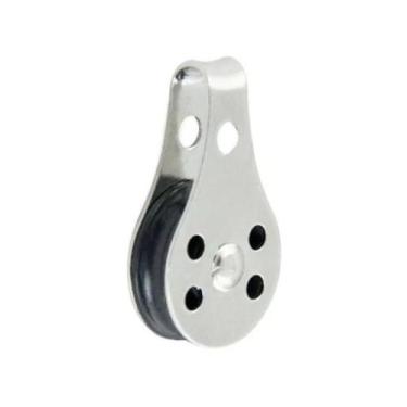 Imagem de Moitao olhal 46x26 mm em aco inox com roldana em nylon 6mm - BOMBORDO