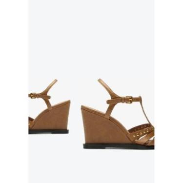 Imagem de Sandália Anabela Melina em Couro Marrom / Caramelo Vicenza-Feminino