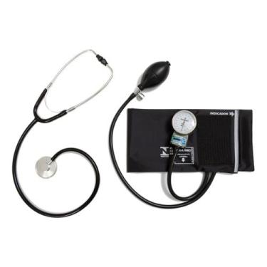 Imagem de Aparelho Medidor de Pressão Arterial em Nylon com Estetoscópio Analógi