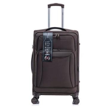 Imagem de Mala Bordo Super Leve Rodas 360 Antifurto Zíper Expansor - Tripx, Café