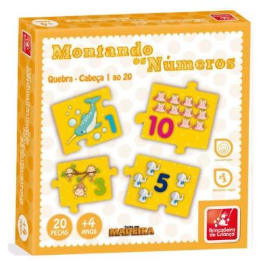 Imagem de Quebra-Cabeça Montando os Números - Madeira - 8429 - Brincadeira De Cr