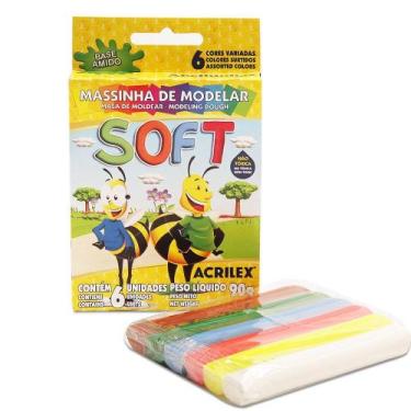 Imagem de 5X Massinha 07316 Soft 90gr 6 Cores - ACRILEX