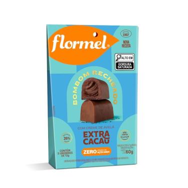 Imagem de Bombons Flormel Recheado com Creme de Avelã Extra Cacau 60g