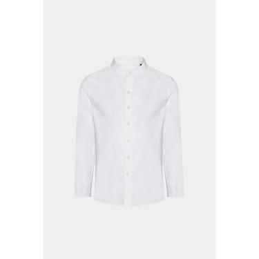 Imagem de Camisa Aramis Algodão Flamê Manga Longa Gola Padre Branco-Masculino