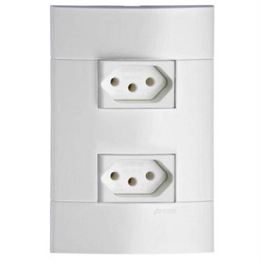 Imagem de Conjunto 2 Tomadas 2 Pinos + Terra Lunare 10 Amperes 250 Volts Branco Prm4424721 Schneider Conj.