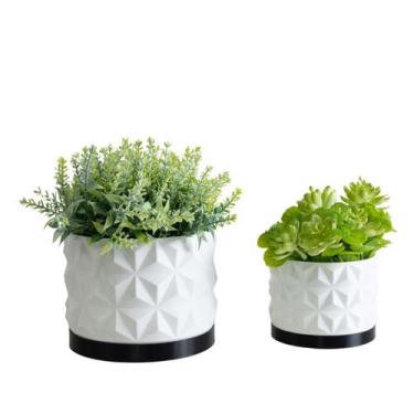 Imagem de Dupla Cachepot Rochedo - Realce, Branco, Preto