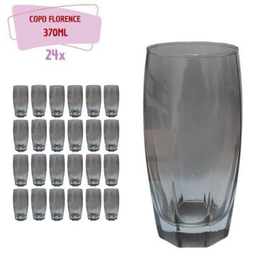 Imagem de Copo de Vidro 370ml Cinza Florida Agua Suco Vinho 24 Unidade - PRATICA