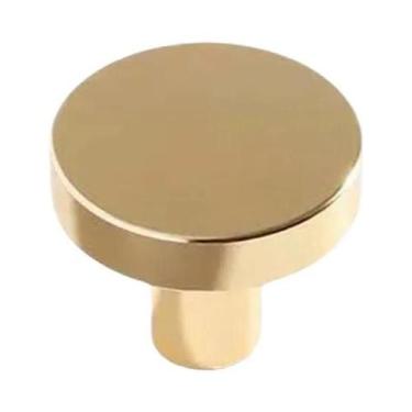 Imagem de Puxadores Dourados Modernos Simples Redondos Para Gavetas E Armários, 