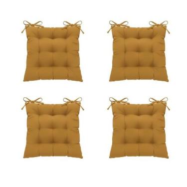 Imagem de Kit 4 Assentos Futton 40x40cm C/Fitas Amarrar Diversar Cores Futon Par