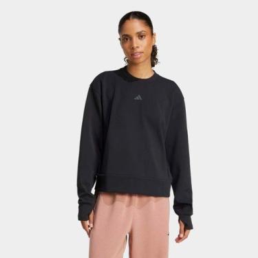 Imagem de Casaco Adidas Knit Crew Feminina, Preto, G
