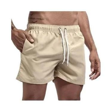 Imagem de Calções de Banho Masculinos Respiráveis e de Secagem Rápida com Bolsos