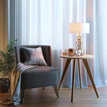 Imagem de Mesa Lateral Ambiente Classic Redonda Off White - Imcal - IMCAL MÓVEIS