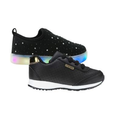 Imagem de Tênis Led Infantil Feminino Menina - KIT 2 PARES Tam 20 ao 34 - Sapati
